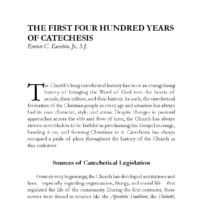 The First Four Hundred Years of Catechesis