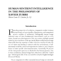 Human Sentient Intelligence in the Philosophy of Xavier Zubiri