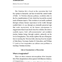 Using Imagination in Teaching Christian Doctrine in Religious Education