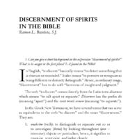 Discernment of Spirits in the Bible