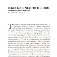 Luke’s Good News to the Poor: Ambiguities and Challenges