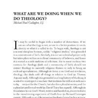 What Are We Doing When We Do Theology?