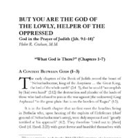 But You Are the God of the Lowly, Helper of the Oppressed: God in the Prayer of Judith (Jdt. 9:1–14)