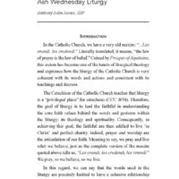 Repent and Believe in the Gospel: Lex Orandi and Lex Credendi in the Ash Wednesday Liturgy