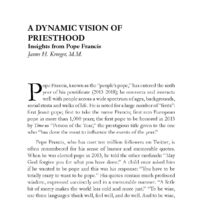 A Dynamic Vision of Priesthood: Insights from Pope Francis
