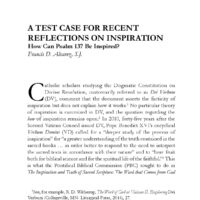 A Test Case for Recent Reflections on Inspiration: How Can Psalm 137 Be Inspired?