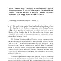 Manuel Ruiz Jurado, Tratado de la oración mental Cristiana, ¿Métodos Cristianos de oración? [BOOK REVIEW]