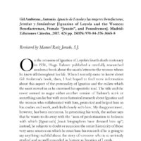 Antonio Gil Ambrona, Ignacio de Loyola y las mujeres: benefactoras, Jesuitas y fundadoras [BOOK REVIEW]