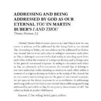 Addressing and Being Addressed by God as our Eternal You in Martin Buber’s I and Thou