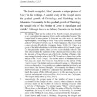 Johannine Mariology in John 2: 1-11 and Jn 19: 25-27