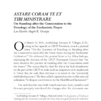 Astare coram te et tibi ministrare: On Standing after the Consecration to the Doxology of the Eucharistic Prayer