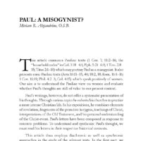 Paul: A Misogynist?
