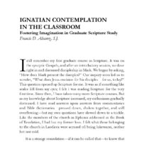 Ignatian Contemplation in the Classroom: Fostering Imagination in Graduate Scripture Study