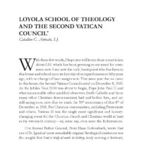 Loyola School of Theology and the Second Vatican Council