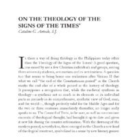 On the Theology of the Signs of the Times