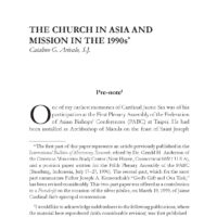 The Church in Asia and Mission in the 1990s