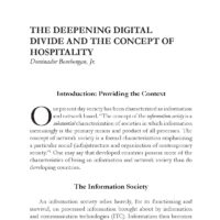 The Deepening Digital Divide and the Concept of Hospitality