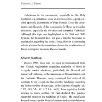 Amoris Laetitia and Admission of Divorced and Remarried Catholics to the Sacraments