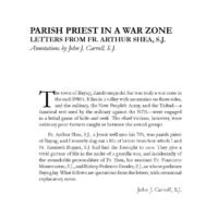 Parish Priest in a War Zone: Letters from Fr. Arthur Shea, S.J.