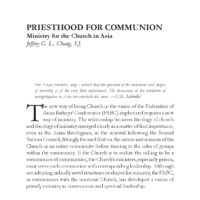 Priesthood for Communion: Ministry for the Church in Asia