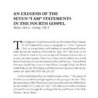An Exegesis of the Seven “I Am” Statements in the Fourth Gospel