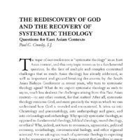 The Rediscovery of God and the Recovery of Systematic Theology: Questions for East Asian Contexts