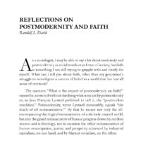 Reflections on Postmodernity and Faith