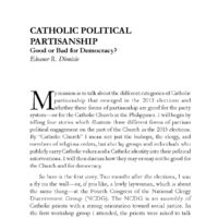 Catholic Political Partisanship: Good or Bad for Democracy?