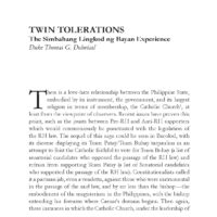 Twin Tolerations: The Simbahang Lingkod ng Bayan Experience