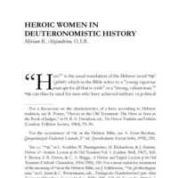 Heroic Women in Deuteronomistic History
