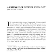 A Critique of Gender Ideology