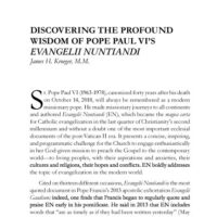 Discovering the Profound Wisdom of Pope Paul VI’s Evangelii Nuntiandi