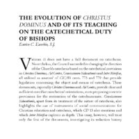 The Evolution of Christus Dominus and of its Teaching on the Catechetical Duty of Bishops