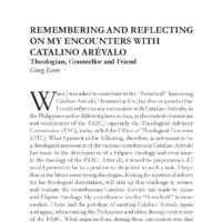 Remembering and Reflecting on My Encounters with Catalino Arévalo: Theologian, Counsellor and Friend