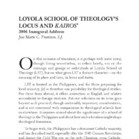 Loyola School of Theology’s Locus and Kairos