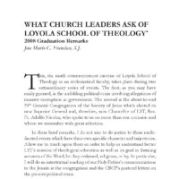 What Church Leaders Ask of Loyola School of Theology
