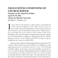 Facilitating Conditions of Church Power