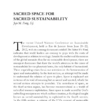 Sacred Space for Sacred Sustainability