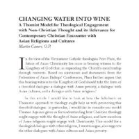 Changing Water into Wine: A Thomist Model for Theological Engagement with Non-Christian Thought and its Relevance for Contemporary Christian Encounter with Asian Religions and Cultures