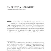 On Priestly Holiness
