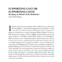 Supporting Cast or Supporting Caste: Reading on Behalf of the Multitude