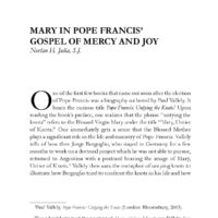 Mary in Pope Francis’ Gospel of Mercy and Joy