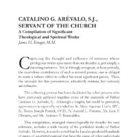 Catalino G. Arévalo, S.J., Servant of the Church: A Compilation of Significant Theological and Spiritual Works