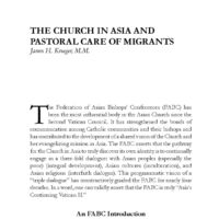 The Church in Asia and Pastoral Care of Migrants