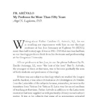 Fr. Arévalo: My Professor for More Than Fifty Years