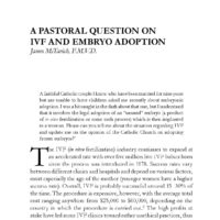 A Pastoral Question on IVF and Embryo Adoption