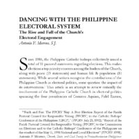 Dancing with the Philippine Electoral System: The Rise and Fall of the Church’s Electoral Engagement