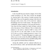 God’s Forever Gift of Godself: Examining the Roles of the Holy Spirit in Jn. 14-16