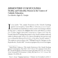 Dissentire cum Ecclesia: Healthy and Unhealthy Dissent in the Context of Catholic Education