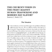 The Church’s Vision in the Fight Against Human Trafficking and Modern Day Slavery